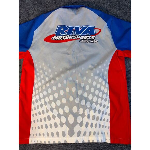 Vicci Shirt Men's Large Multi RIVA Motorsports Short Sleeve Collared Button Down - Picture 2 of 9